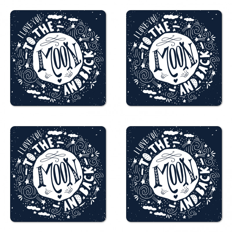 Celestial Bodies Clouds Art Coaster Set Of Four