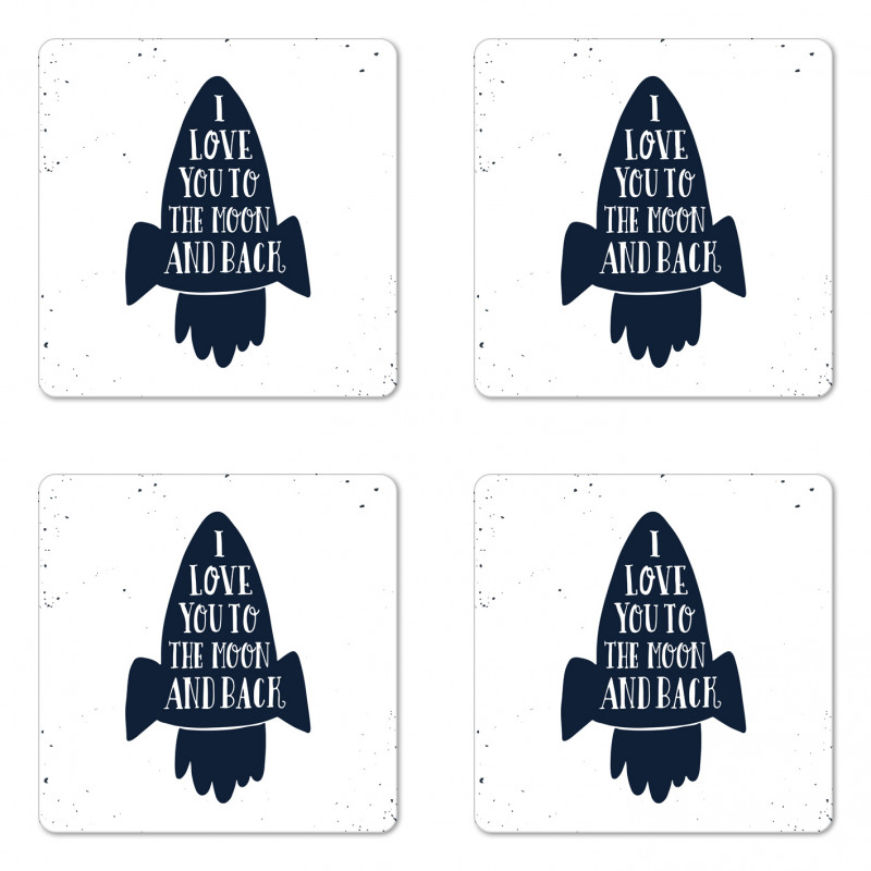 Grunge Style Space Travel Coaster Set Of Four