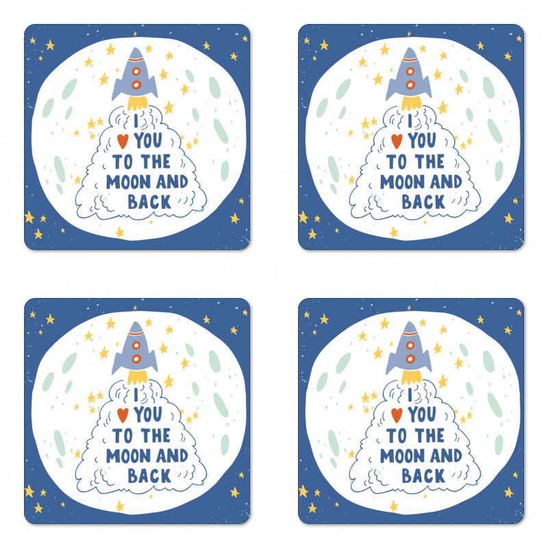 Space Travel Cloud Stars Coaster Set Of Four