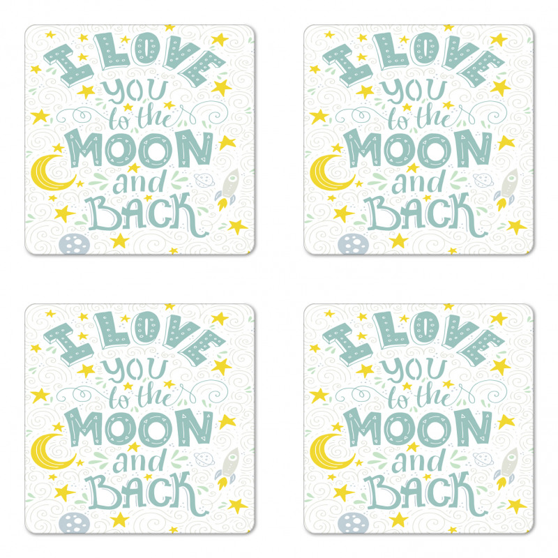 Crescent Moon Planets Coaster Set Of Four