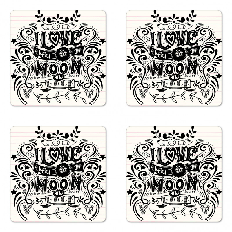 Stars Botany Ornaments Art Coaster Set Of Four