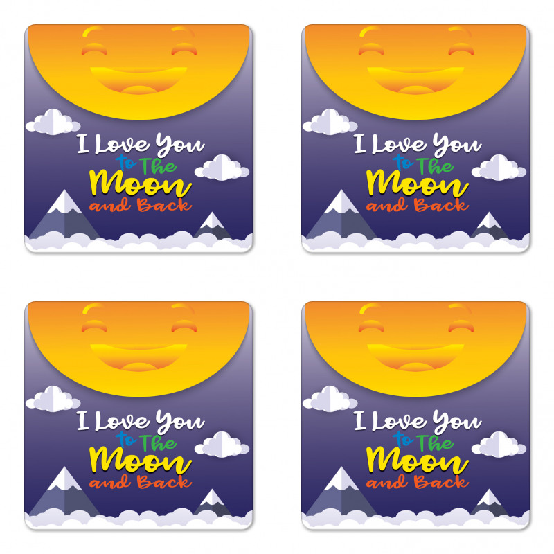 Smiling Sun Clouds Coaster Set Of Four