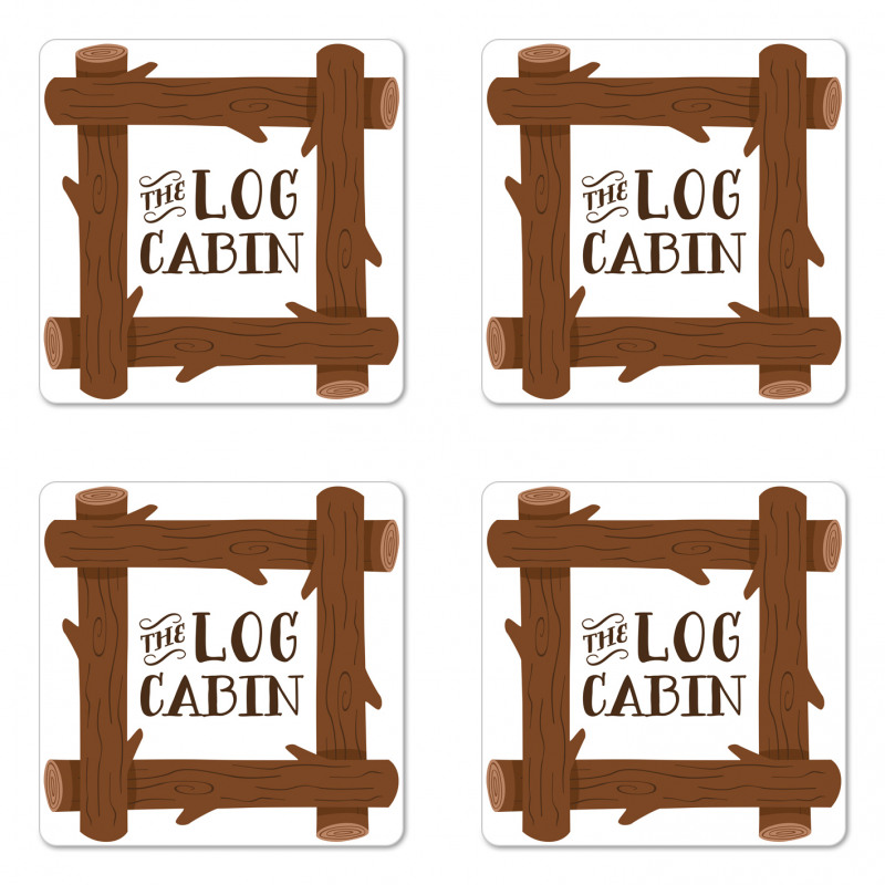 Wooden Square Frame Art Coaster Set Of Four