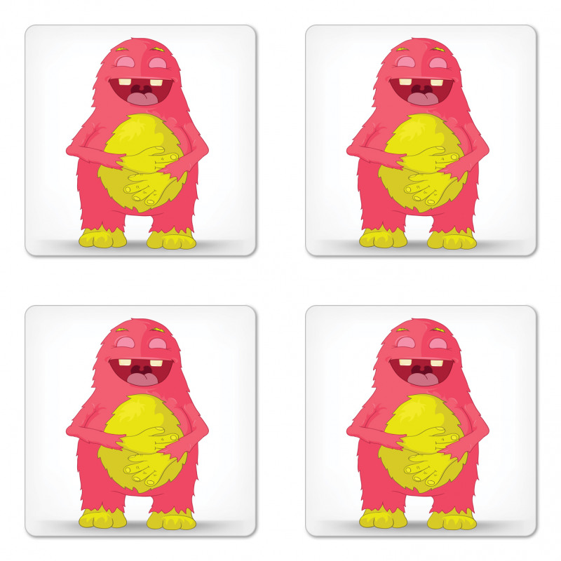 Monster Character Laughing Coaster Set Of Four