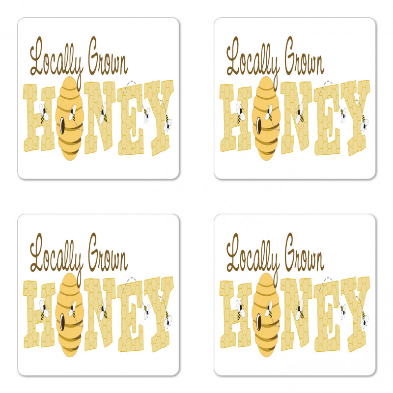 Locally Grown Calligraphy Coaster Set Of Four