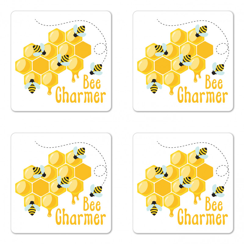 Bee Charmer Lettering Coaster Set Of Four