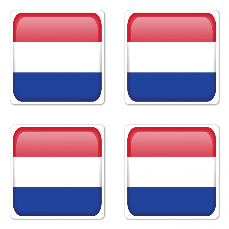 Holland Flag as Square Shape Coaster Set Of Four