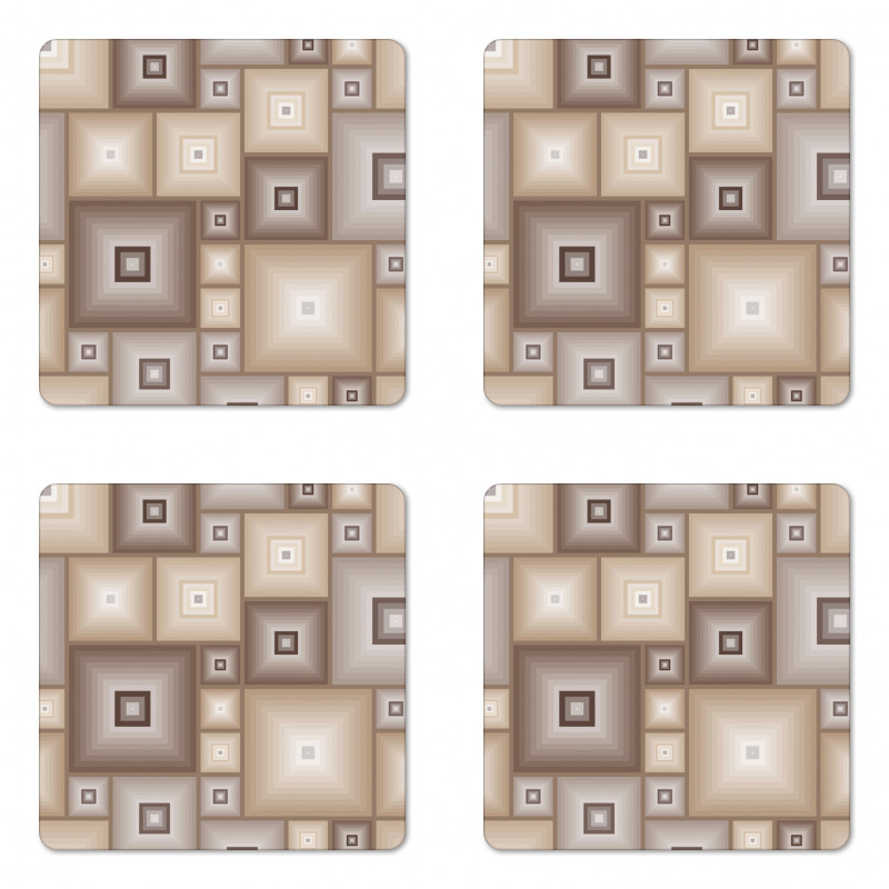 Cubic Square Retro Form Coaster Set Of Four