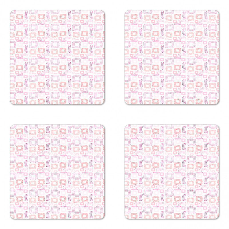 Dots Squares Art Coaster Set Of Four