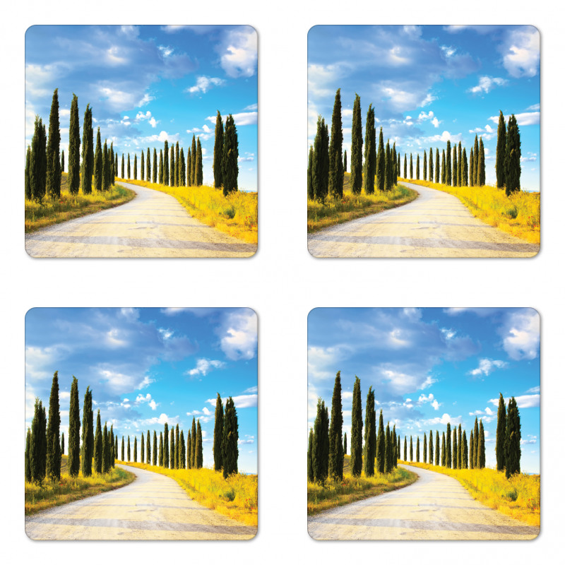 Mediterranean Trees Coaster Set Of Four