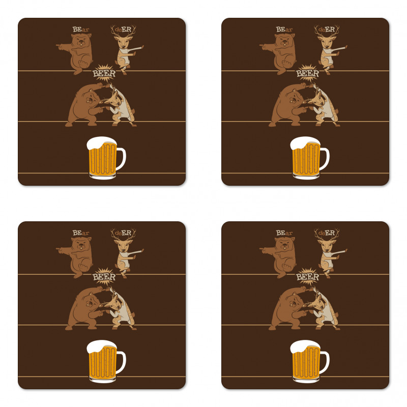 Bear Deer Beer Pub Magic Coaster Set Of Four