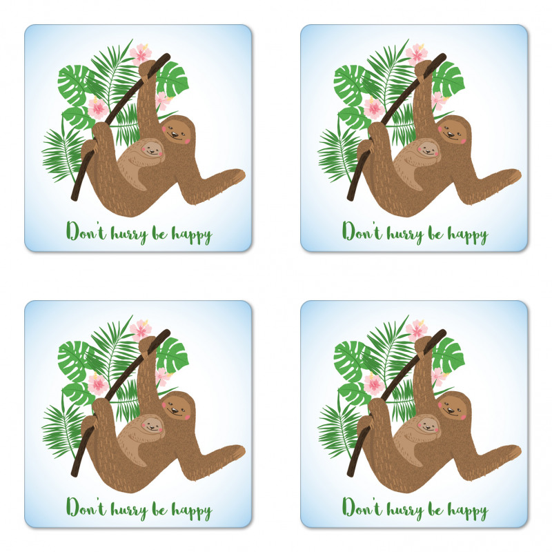 Don't Hurry Be Happy Coaster Set Of Four