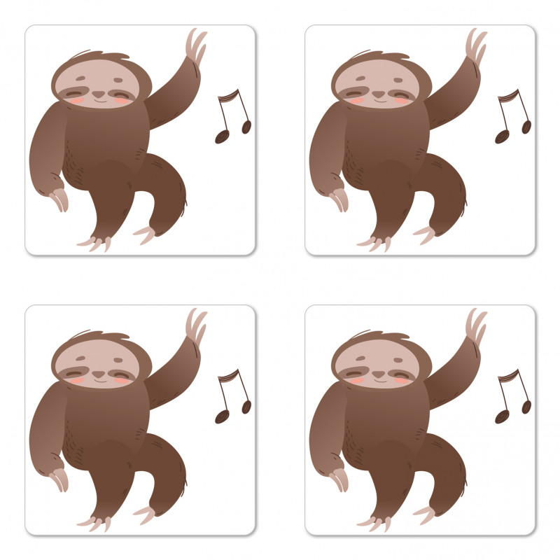 Dancing Cartoon Music Coaster Set Of Four