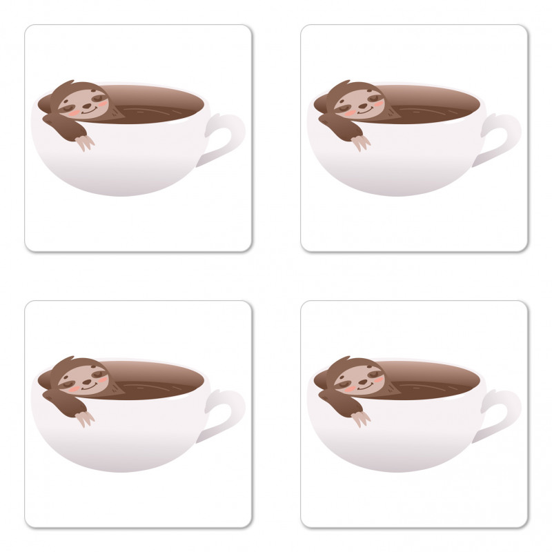 Lazy Swimming in Coffee Coaster Set Of Four