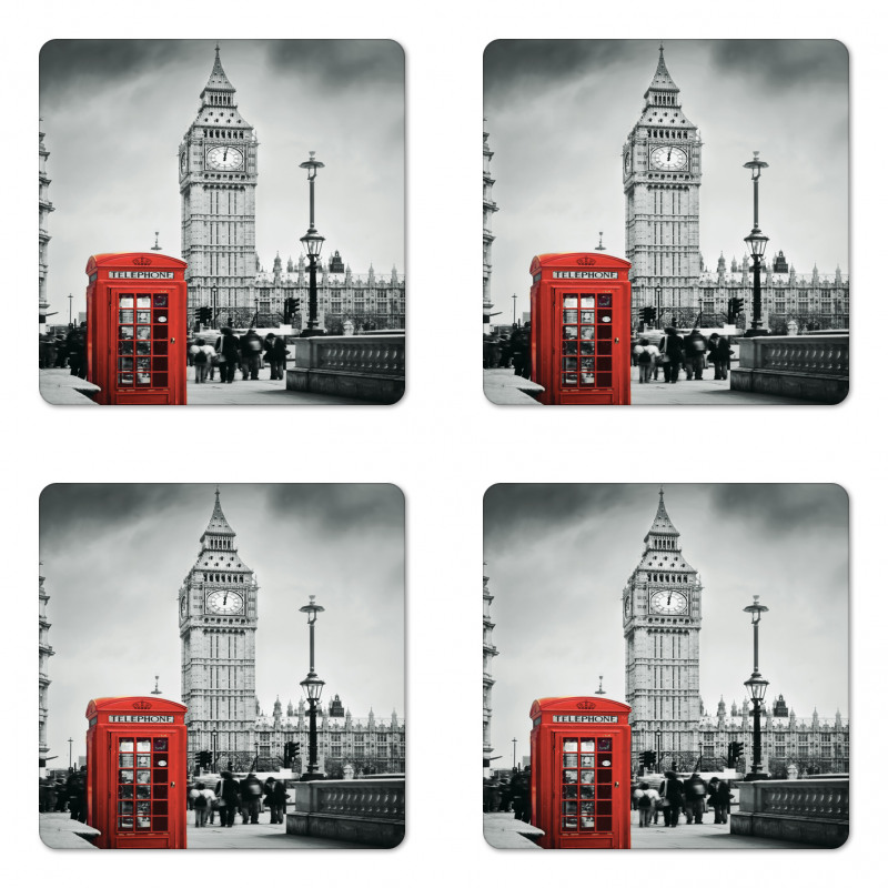 Telephone Booth Big Ben Coaster Set Of Four