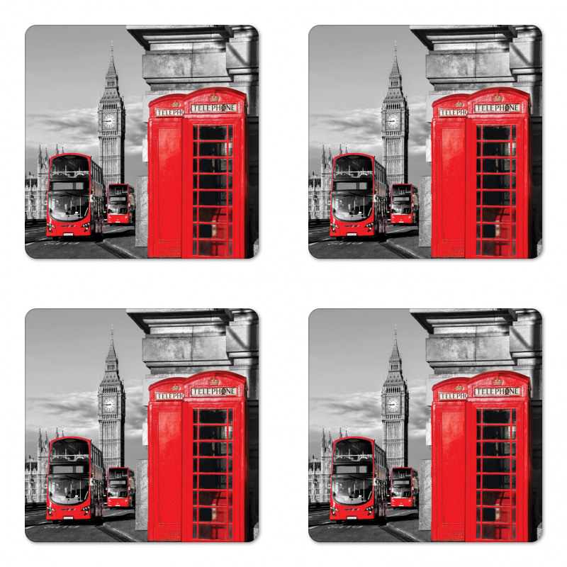 London Retro Phone Booth Coaster Set Of Four