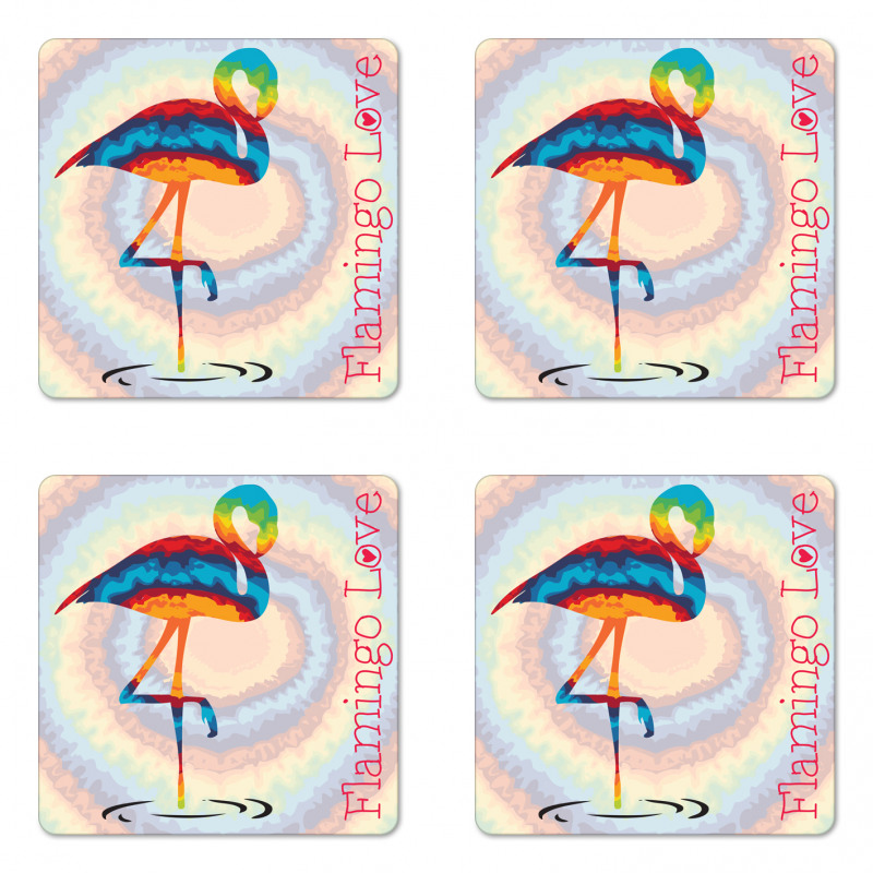 Rainbow Colored Birds Coaster Set Of Four