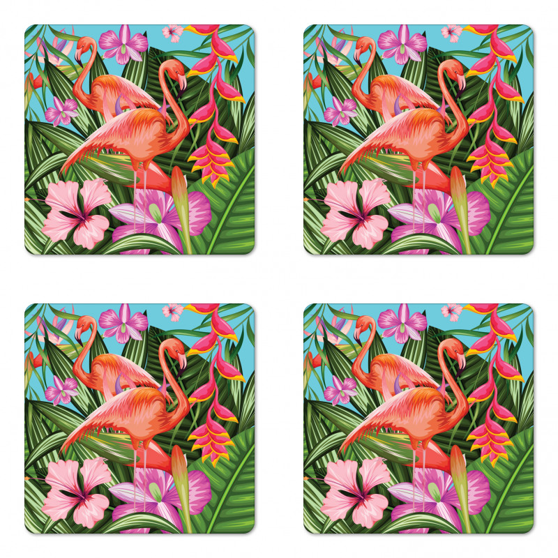 Hibiscus Tropic Flower Coaster Set Of Four