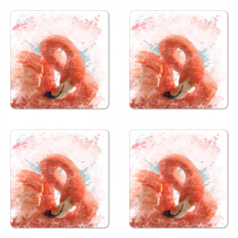 Exotic Bird Watercolor Coaster Set Of Four