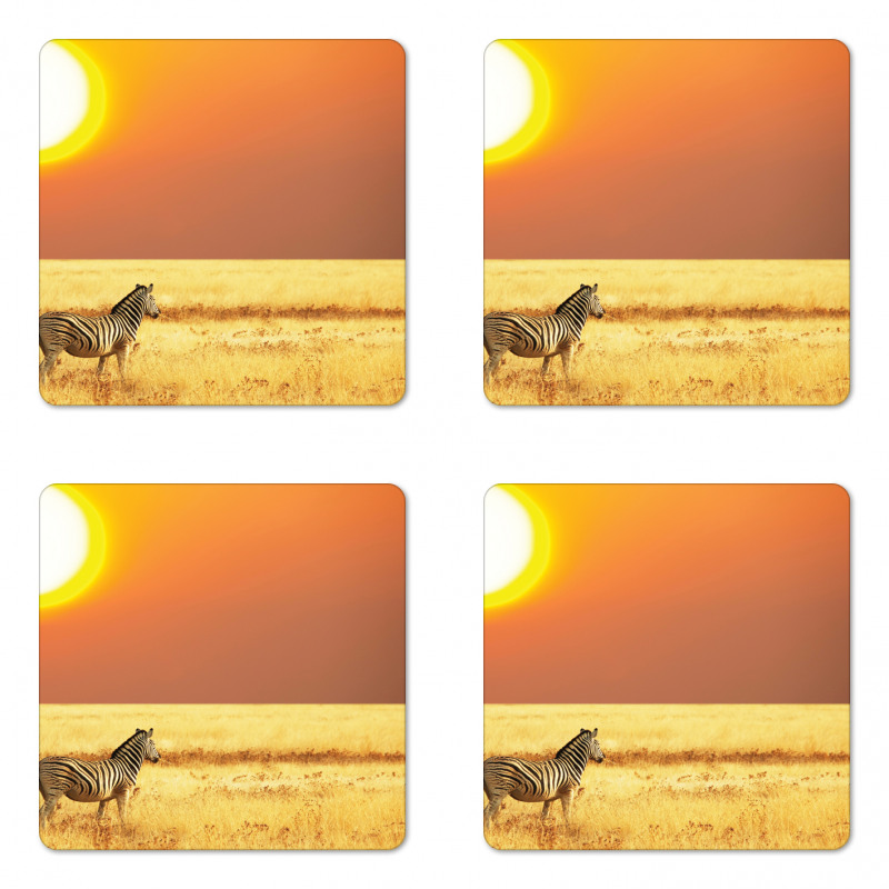 Tropical Animal Sunset Coaster Set Of Four