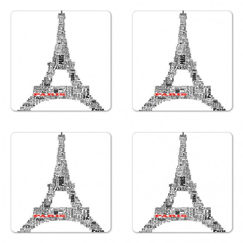 Paris France Tour Coaster Set Of Four