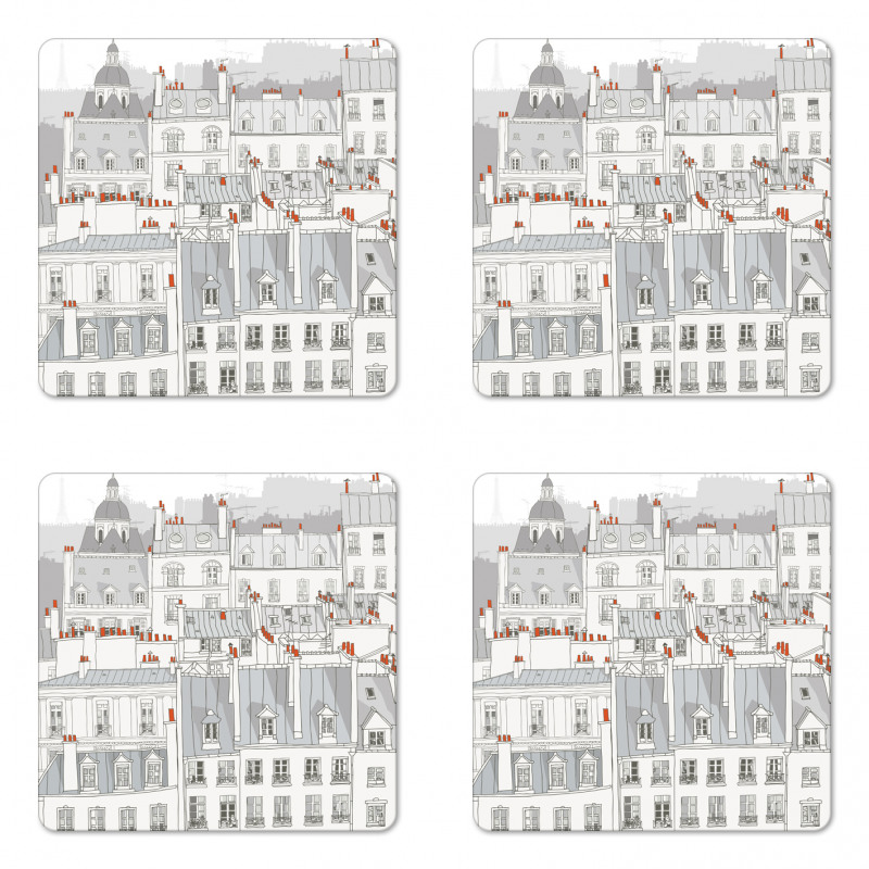 Paris Aerial Scenery Coaster Set Of Four