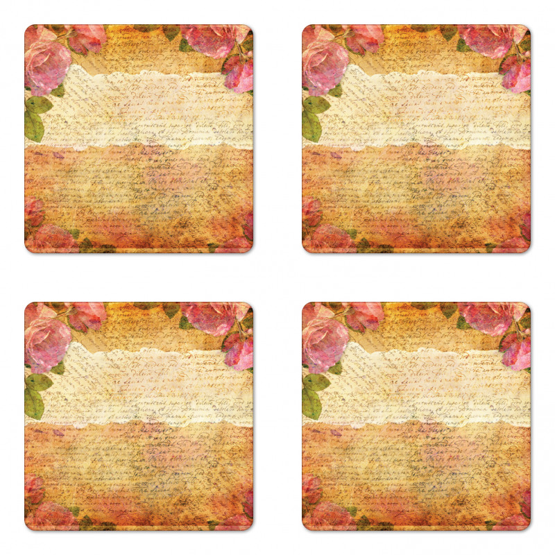 Floral Retro Nostalgic Coaster Set Of Four