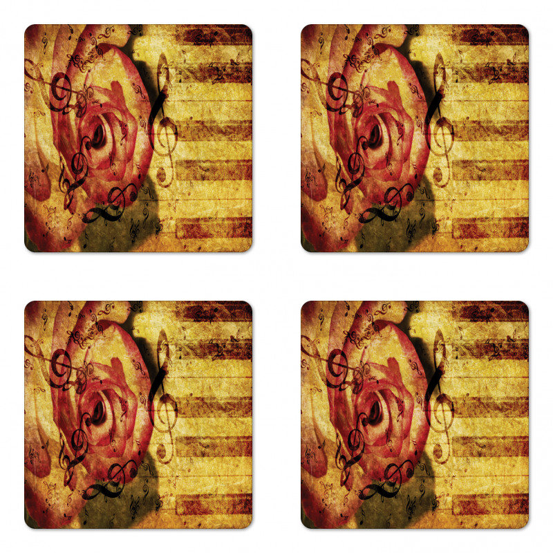 Vintage Piano Keyboard Coaster Set Of Four