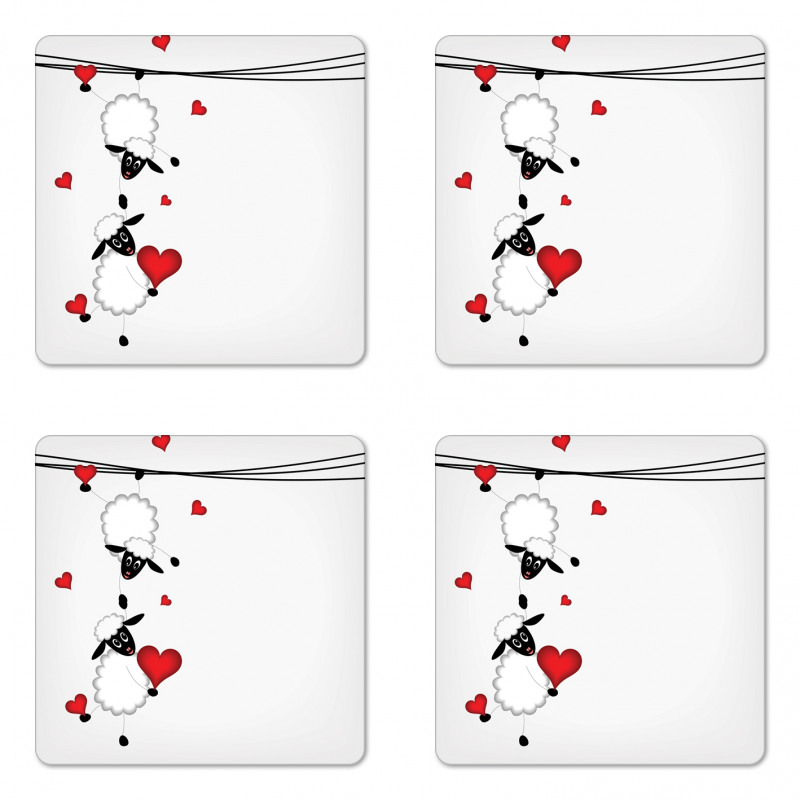 Heart Shapes in Love Coaster Set Of Four