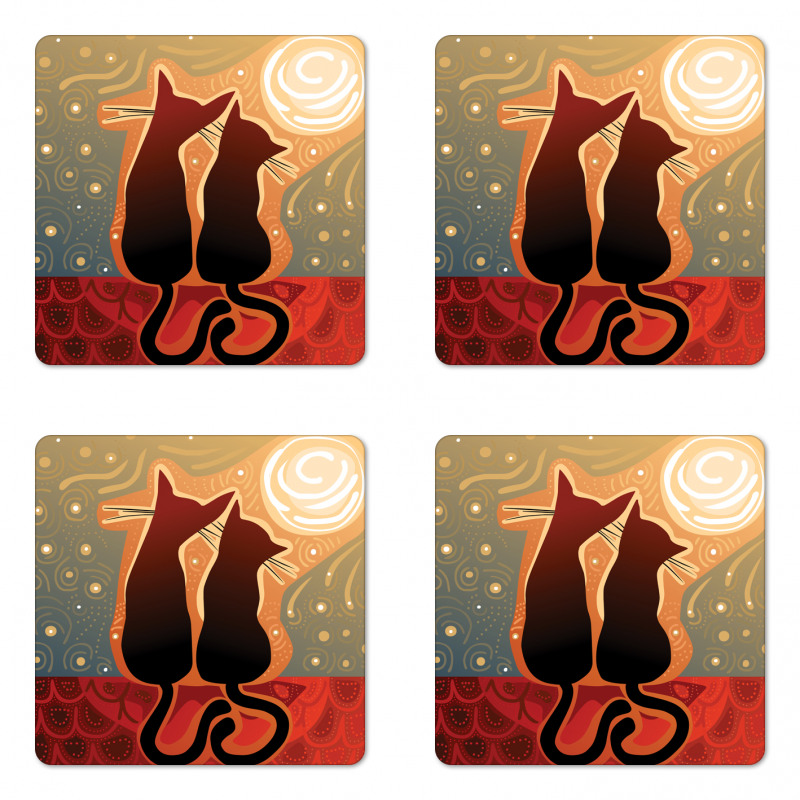 Moon in a Starry Sky Love Coaster Set Of Four