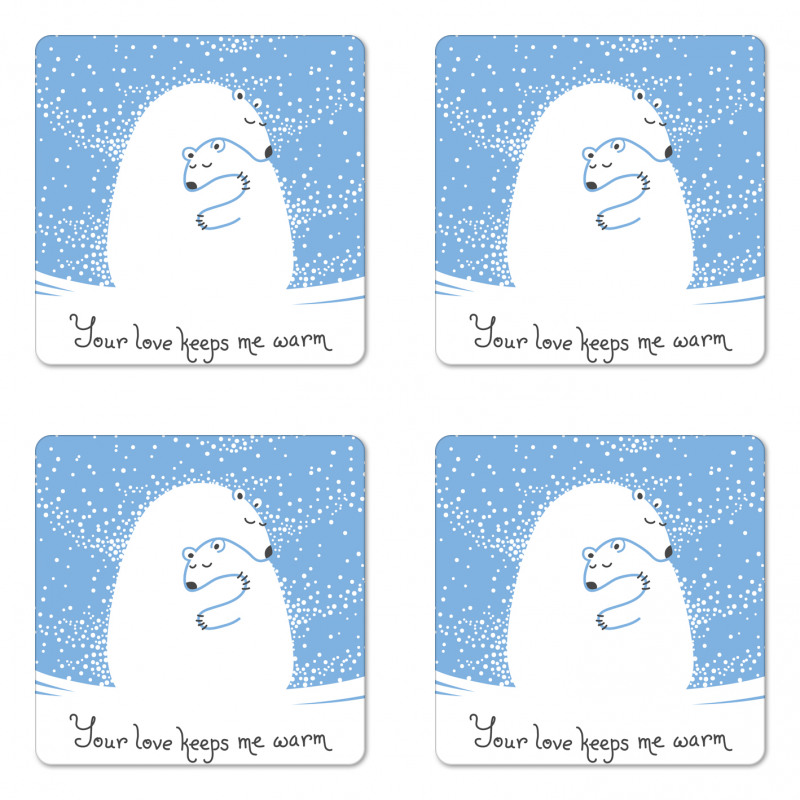 Polar Bear Mother Baby Coaster Set Of Four