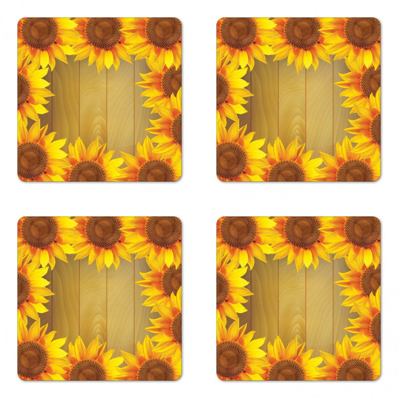 Flower Frame Circle Coaster Set Of Four