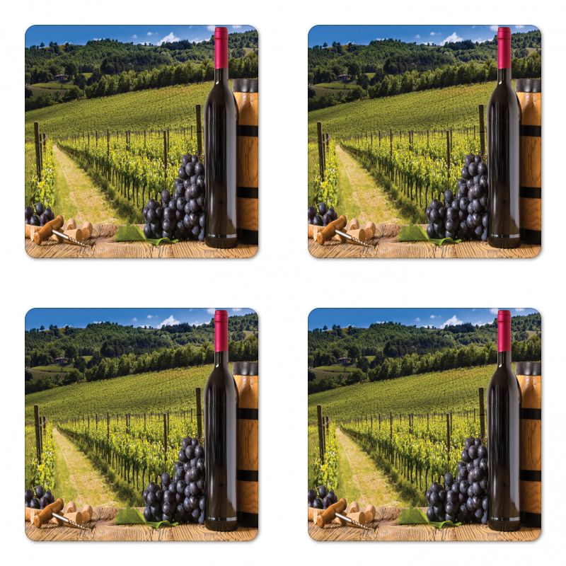 Vineyard Tuscany Grape Coaster Set Of Four