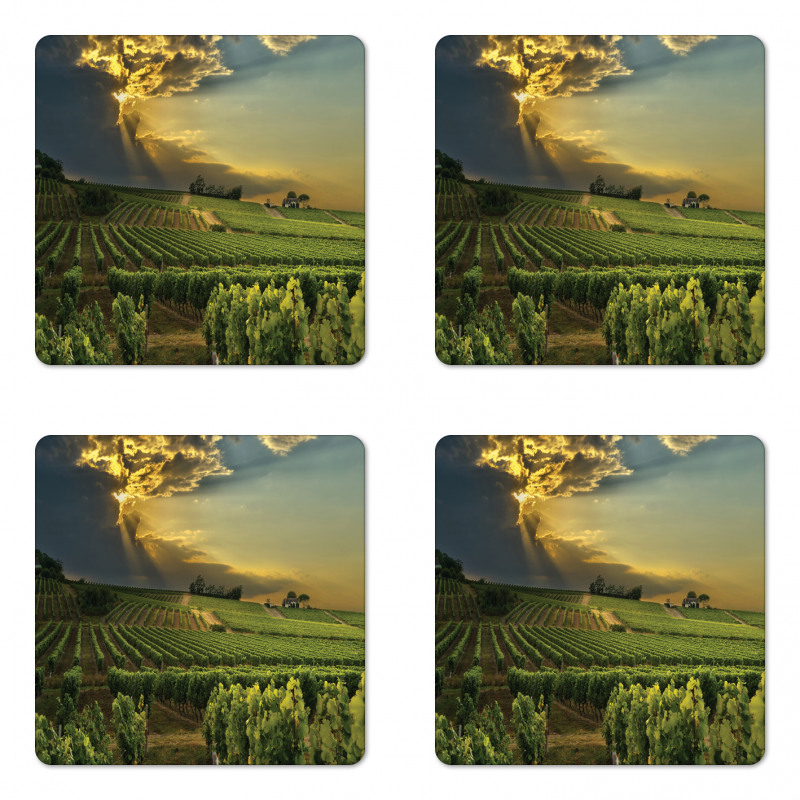 France Sunset Vineyard Coaster Set Of Four