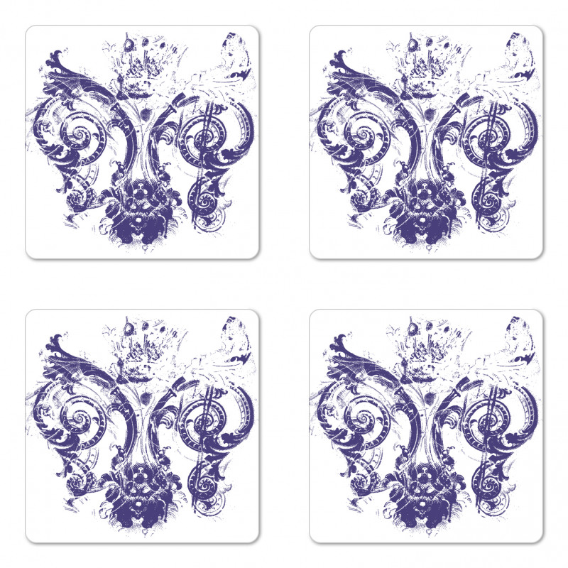 Grunge Lily Flag Coaster Set Of Four