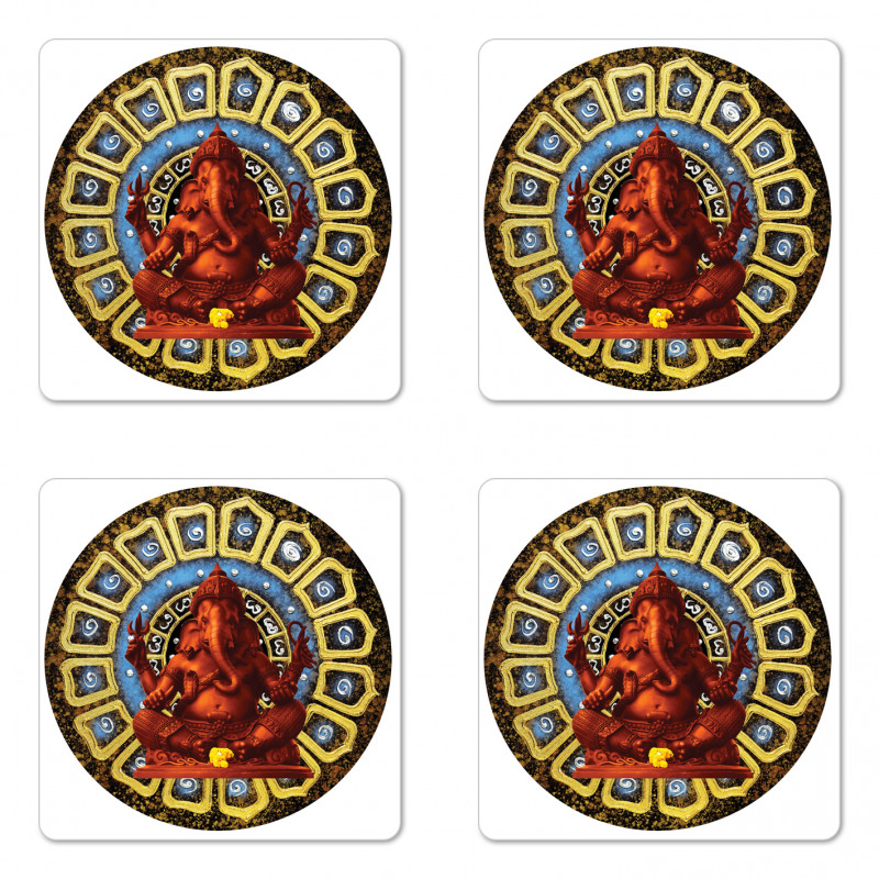 Elephant Sculpture Coaster Set Of Four