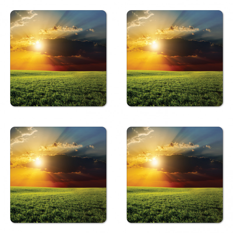 Dark Clouds Sunset Coaster Set Of Four