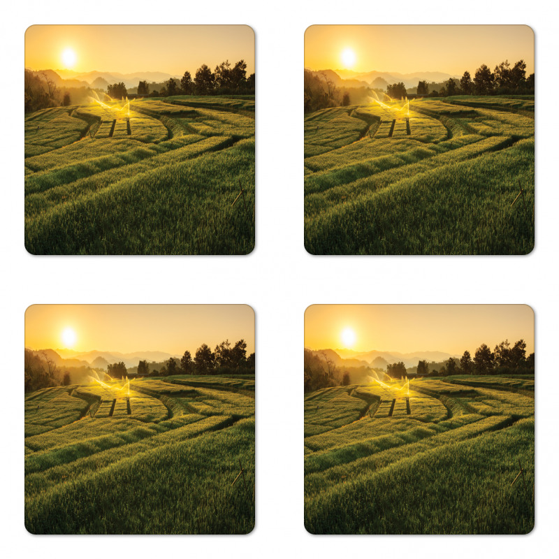 Barley Woods Sunset Coaster Set Of Four