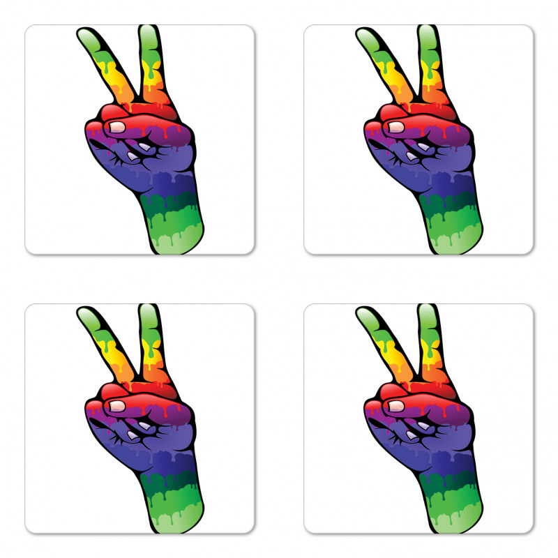 Love in Rainbow Colors Coaster Set Of Four