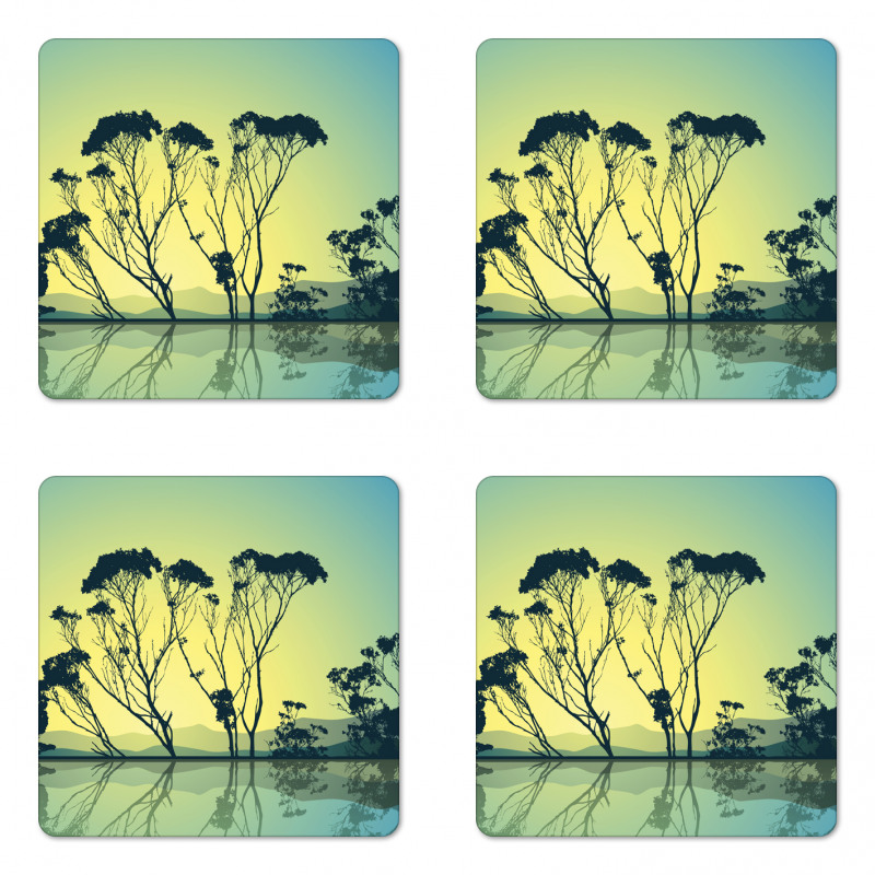 Tree Silhouettes Scenic Coaster Set Of Four