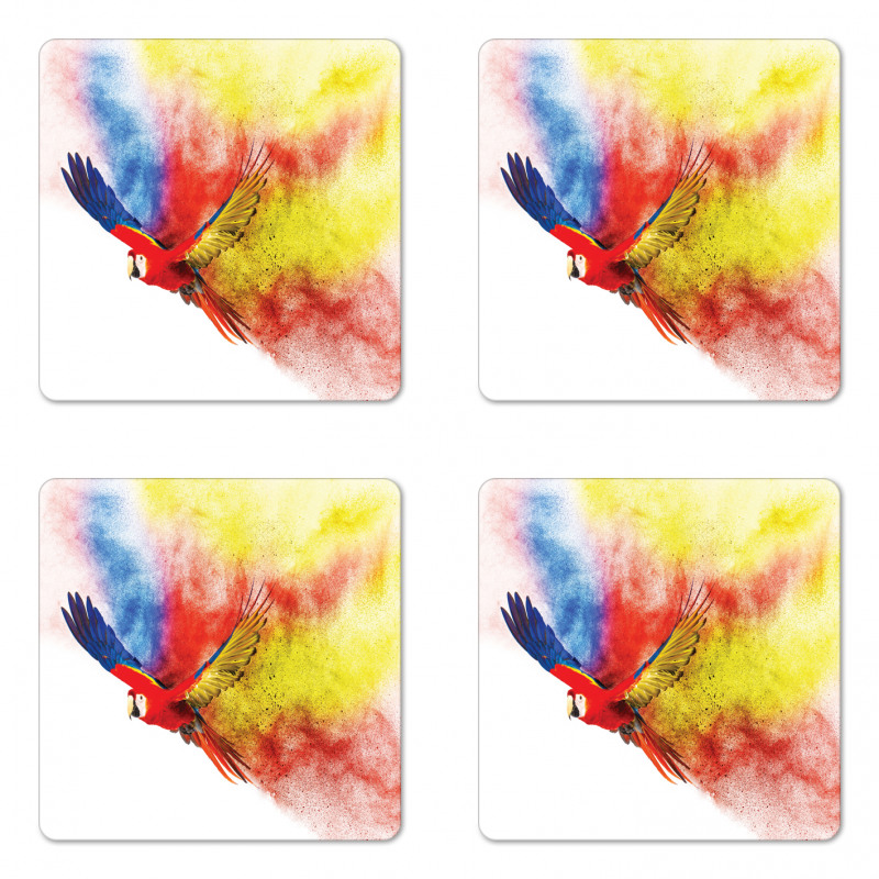 Parrot with Feathers Coaster Set Of Four