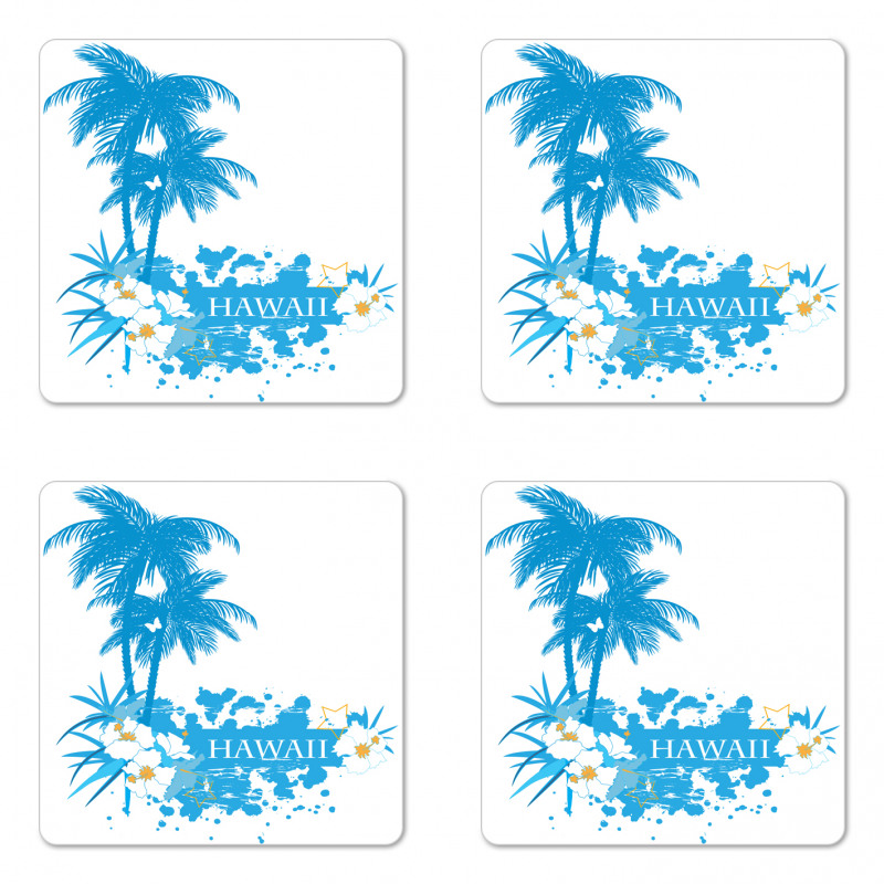 Hawaiian Island Aqua Coaster Set Of Four