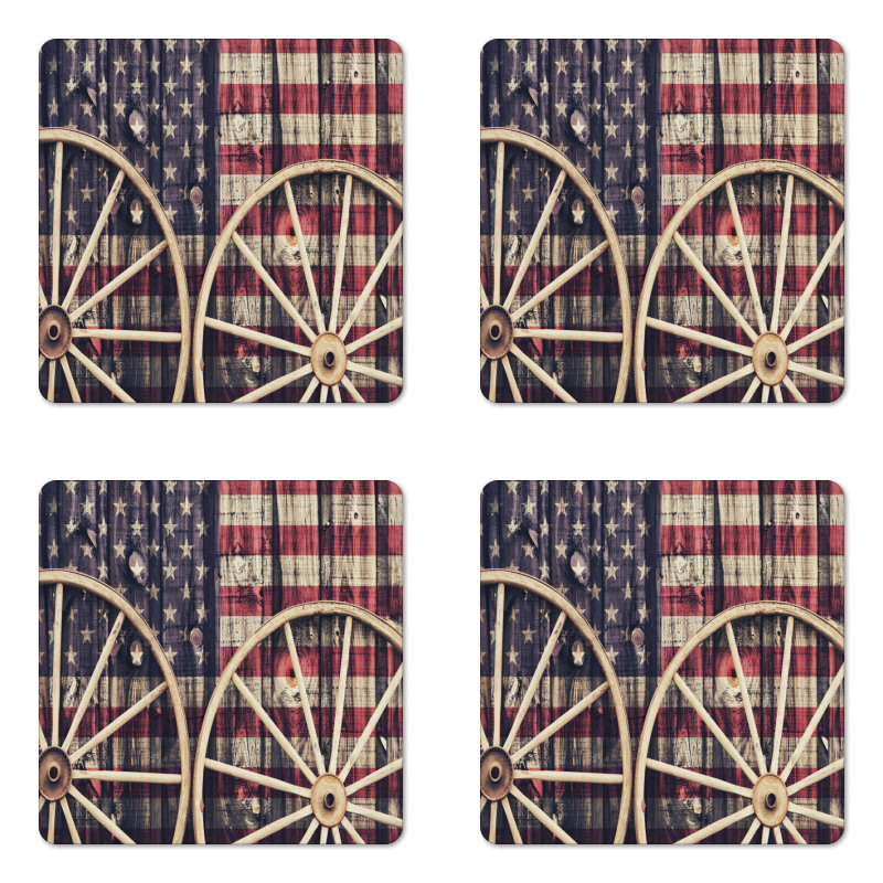 Antique American Flag Coaster Set Of Four