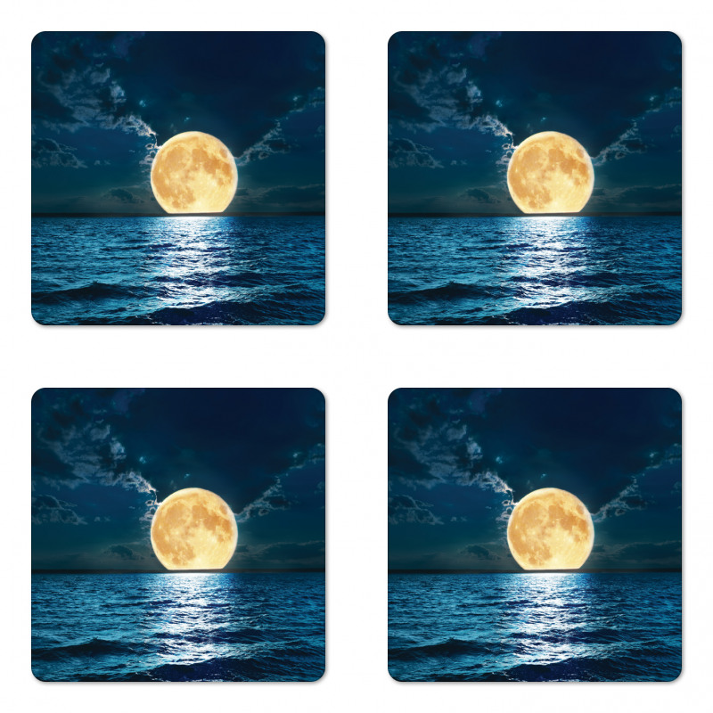 Magic Super Moon Design Coaster Set Of Four