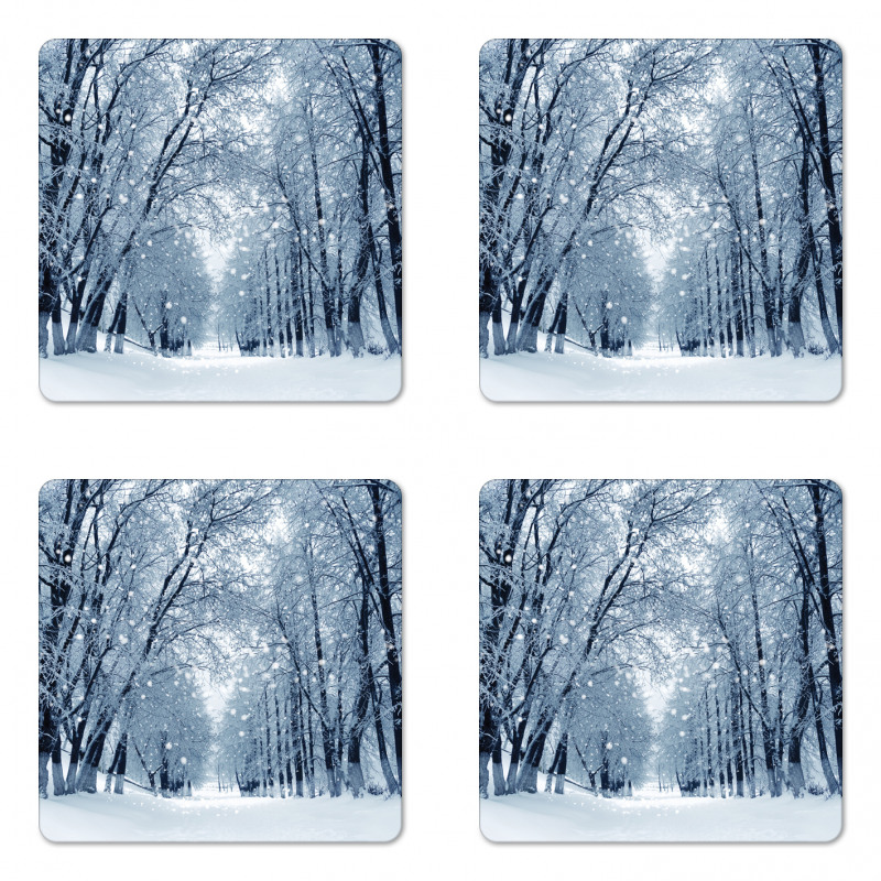 Wildlife Snowy Trees Coaster Set Of Four