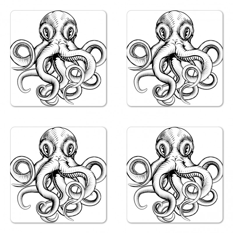 Sketch Monochrome Art Coaster Set Of Four