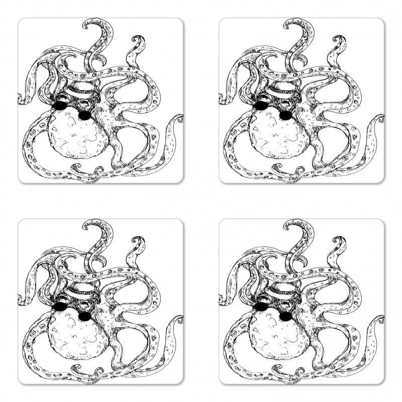 Hipster Animal Sketch Coaster Set Of Four