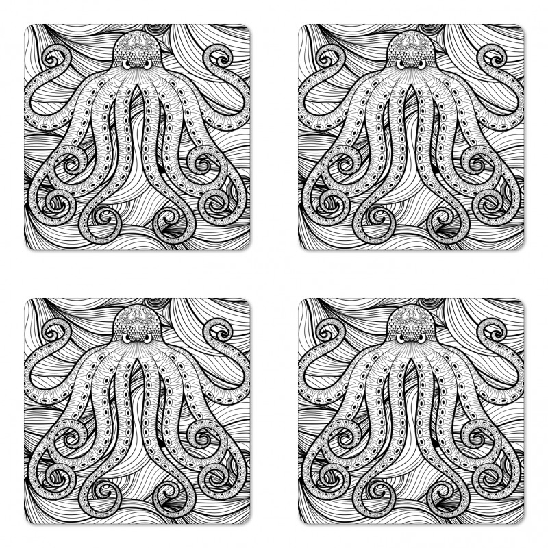 Style Mandala Motif Coaster Set Of Four