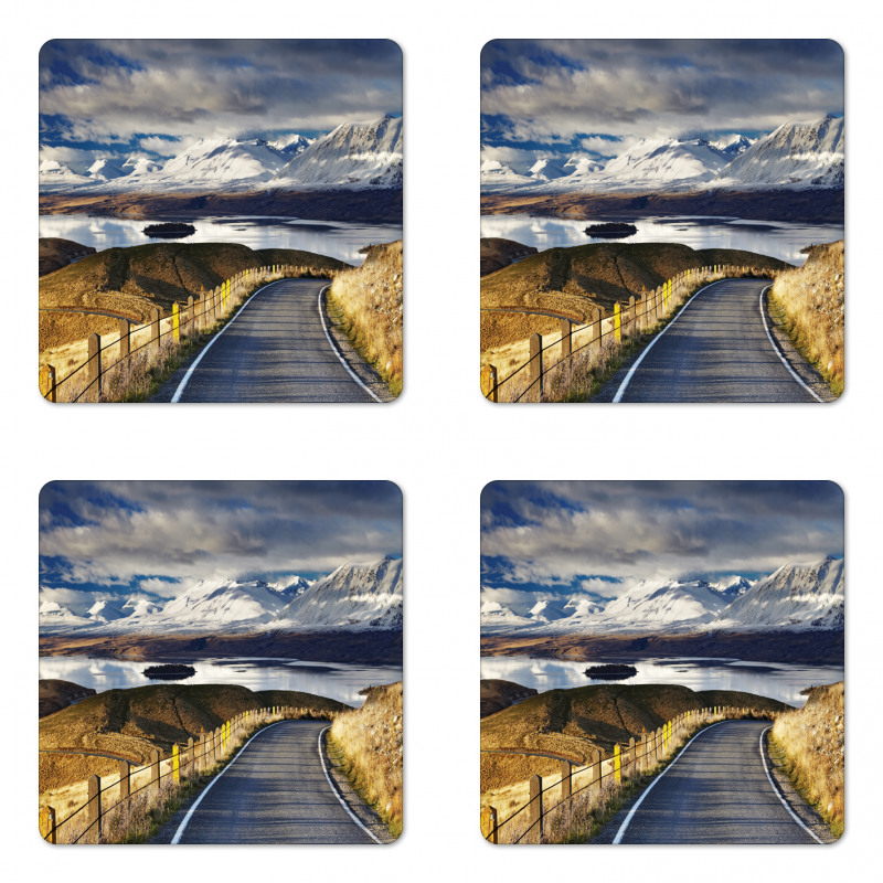 River Snowy Mountain Coaster Set Of Four