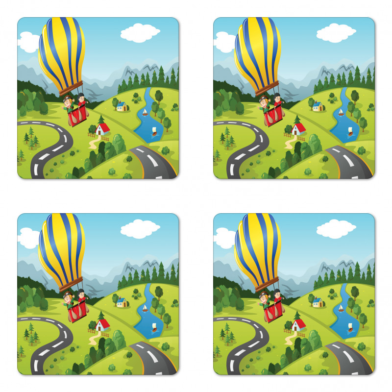 Cartoon Style Sky Coaster Set Of Four